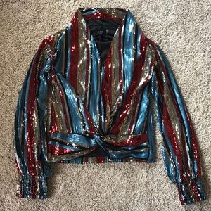 Sequin Drape Top